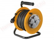  HJR 10-30 cable reel with metal base and 4 grounded sockets, 30m